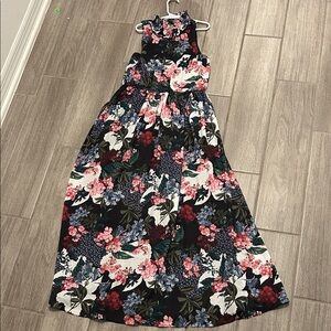 GB Girls Floral Maxi Dress - Black, Red, Pink, Blue
